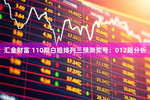 汇金财富 110期白姐排列三预测奖号：012路分析